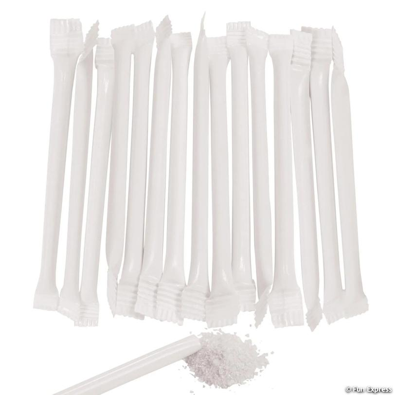 White Fruit Flavour Candy-Filled Straws - 240 Pk